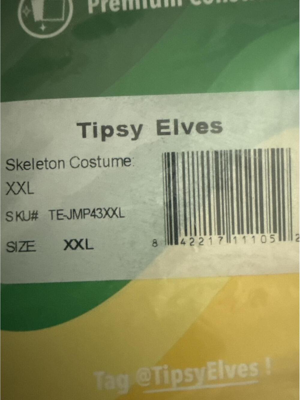 NWT Tipsy Elves Men's Halloween Skeleton Costume Size XXL - Picture 10 of 10